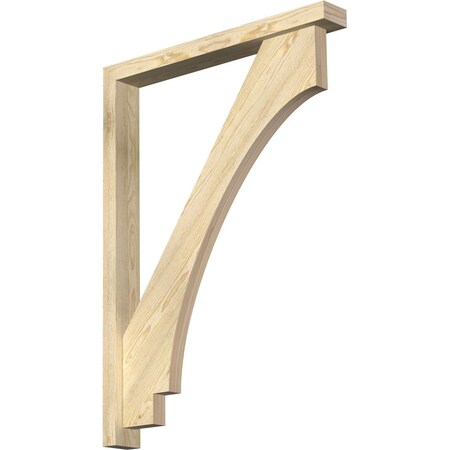 Ekena Millwork Imperial Block Rough Sawn Bracket w/ Offset Brace, Douglas Fir, 4"W x 32"D x 44"H BKT0402X32X44IMP05RDF